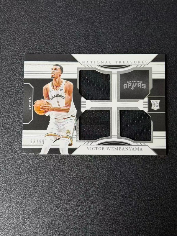 2023 National Treasures #RTM-VIC Victor Wembanyama Rookie Triple Materials /99