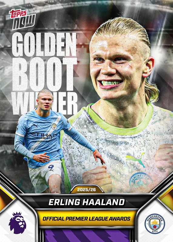 Erling Haaland 2025-26 Premier League Topps Now #208 Golden Boot Presale
