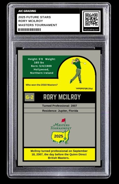 2025 Rory McIlroy PGA Tour Future Stars Card #G-2 Masters Tournament Graded 10 view 2