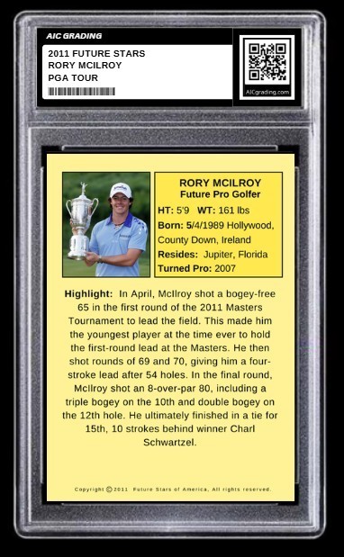 2011 Rory McIlroy Future Stars PGA Rookie Card Golf Pro Graded 10 view 2