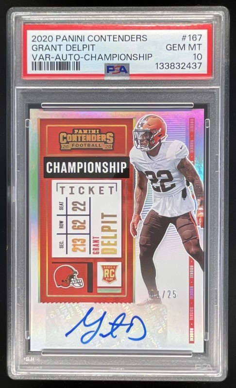 2020 Contenders Championship Ticket #167a Grant Delpit RC Ticket Auto /25 PSA 10