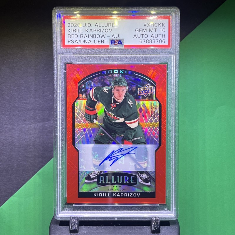Upper Deck 2020-21 Allure Red Rainbow Auto Rookie Kirill Kaprizov XRC-KK PSA 10