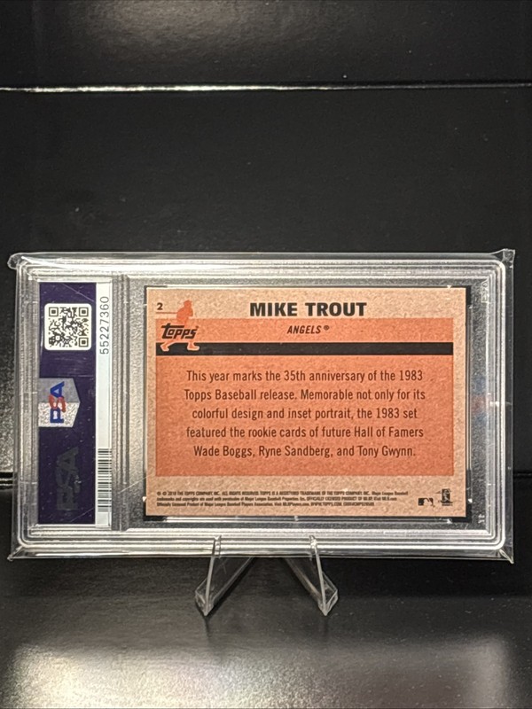 2018 Topps - Silver Pack 1983 Topps Design Chrome Series 1 Mike Trout #2 PSA 10 view 2