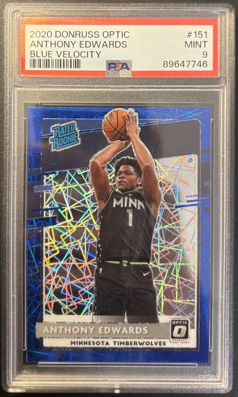 🔥2020-21 Optic Rated Rookie Anthony Edwards #151 Blue Velocity Prizm (RC)