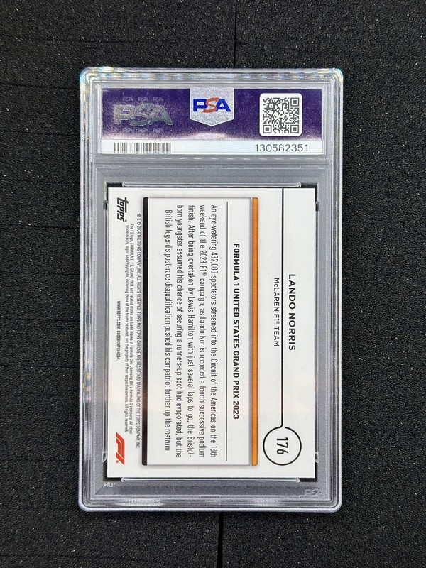 2024-25 Topps Chrome F1 - Lando Norris Gold Refractor /50 PSA 10 #176 view 2