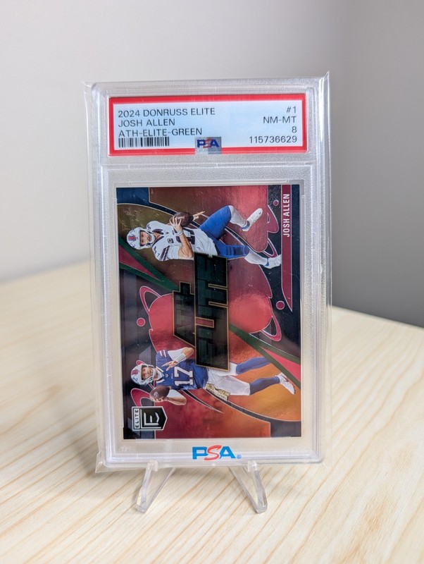 2024 Panini Donruss Elite Josh Allen Ath-Elite Green SSP CASE HIT PSA 8 🔥📈🔥📈