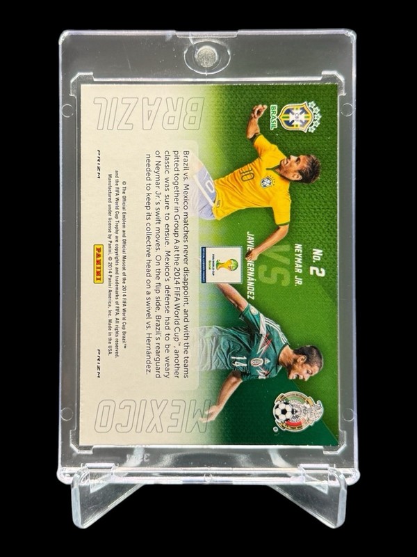 2014 Panini Prizm NEYMAR JR / HERNANDEZ WORLD CUP YELLOW RED PULSAR REFRACTOR SP view 2