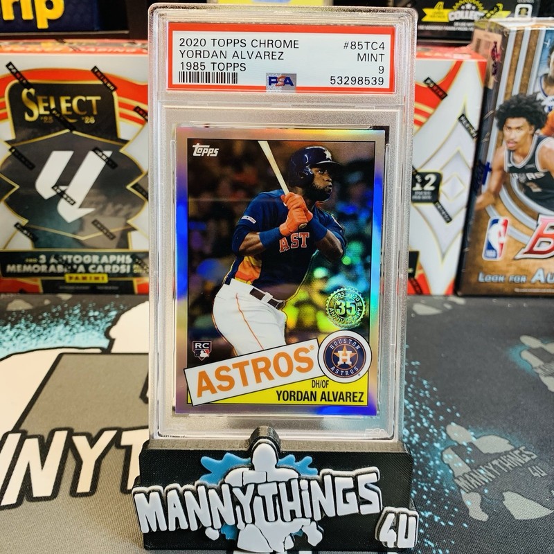 2020 Topps Chrome 1985 Refractor #85TC4 Yordan Alvarez RC Rookie PSA 9 - Astros