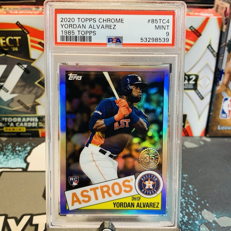 2020 Topps Chrome 1985 Refractor #85TC4 Yordan Alvarez RC Rookie PSA 9 - Astros view 2