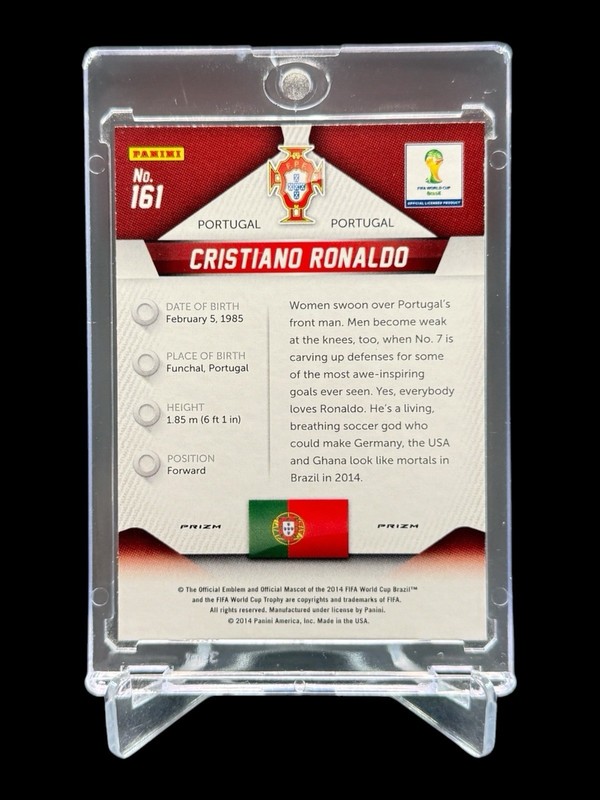 2014 Panini Prizm CRISTIANO RONALDO SILVER REFRACTOR WORLD CUP #161🔥RARE🔥 view 2