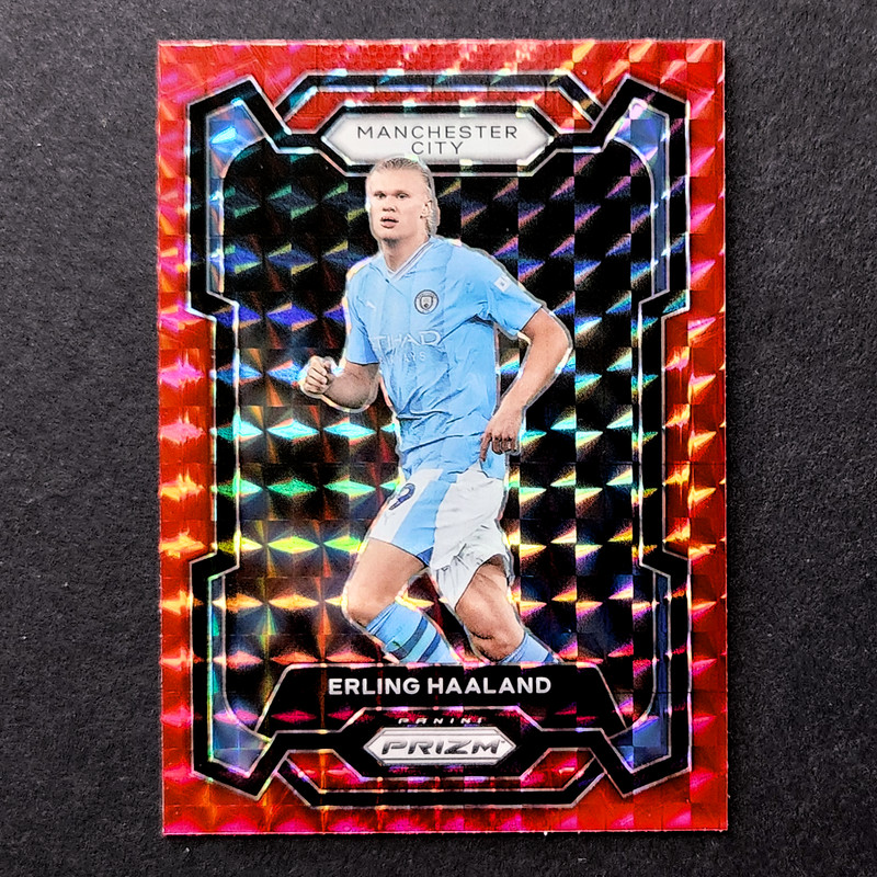2023-24 Panini Prizm ERLING HAALAND Premier League Red Mosaic Norway