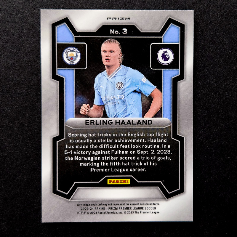 2023-24 Panini Prizm ERLING HAALAND Premier League Red Mosaic Norway view 2