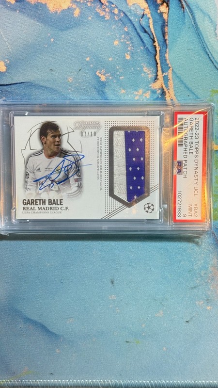 2023-24 Topps Dynasty UEFA - Gareth Bale, Real Madrid GU Patch Auto /10 PSA9 