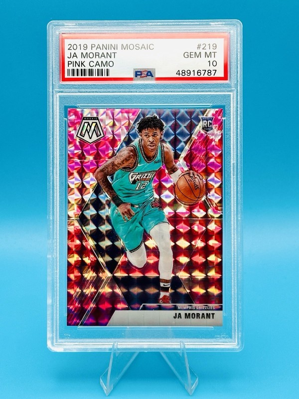 2019 Panini Mosaic #219 Ja Morant Pink Camo RC PSA 10