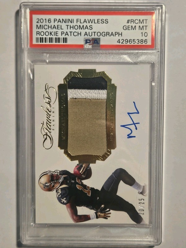 2016 Panini Flawless RPA Rookie Patch Auto Michael Thomas #RCMT PSA 10 Gem Mint!