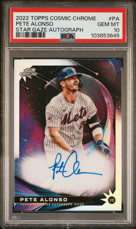 2022 Topps Cosmic Chrome Star Gaze Autographs Pete Alonso #SGA-PA - PSA 10