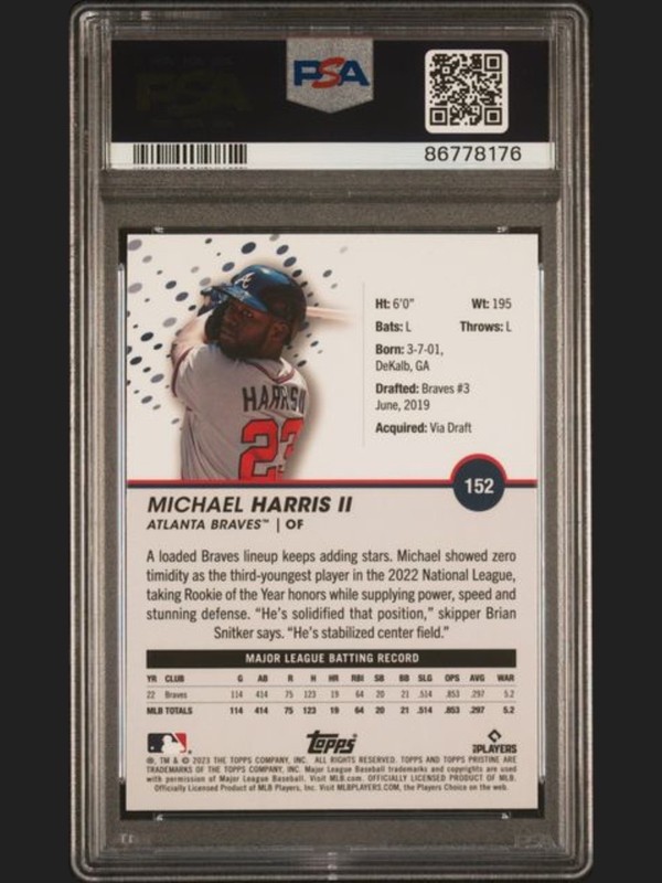 2023 Topps Pristine Michael Harris II RC PSA 10 GEM MINT BRAVES! view 2