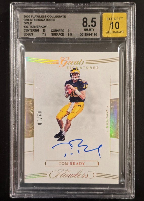 🔥 2020 PANINI FLAWLESS TOM BRADY #33 GREATS SIGNATURES GOLD AUTO SSP /10 🔥