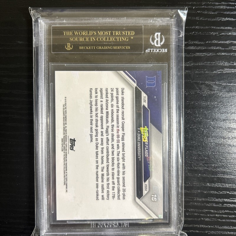 2024-25 Bowman U Now /6257 Cooper Flagg #16 BGS 10 BLACK LABEL view 2