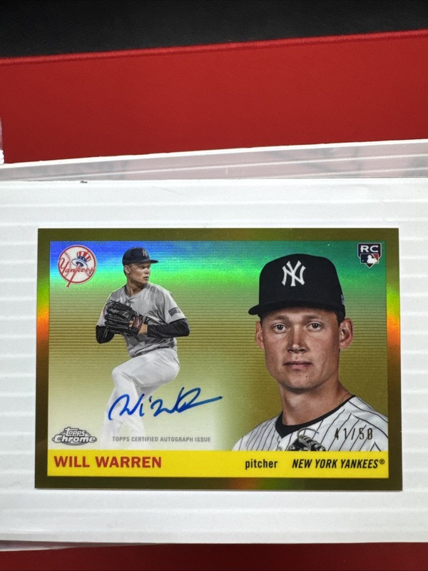 2025 Topps Chrome Platinum Gold Refractor41 /50 Rookie Auto #CPA-WWA-Will Warren