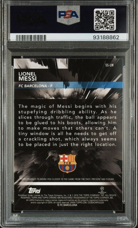 Lionel Messi - TOPPS Chrome Refractor PSA 9 - ARGENTINA World Cup Champions view 2