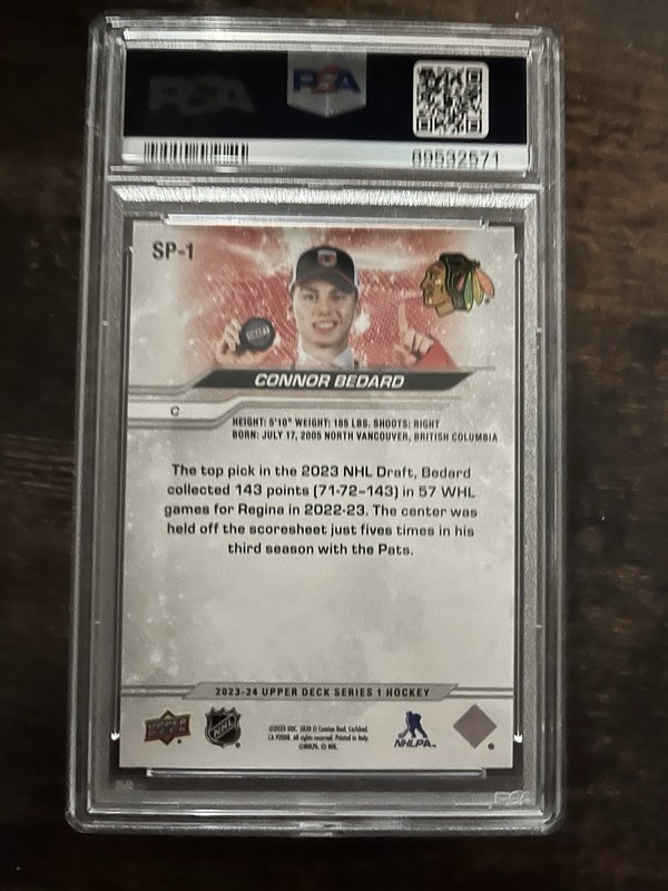 2023-24 Upper Deck Series 1 - 2023 Nhl Draft Sp Connor Bedard #SP-1 (RC) view 2