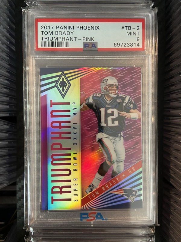 2017 Panini Phoenix Tom Brady /199 Triumphant Pink New England Patriots PSA 9 🐐
