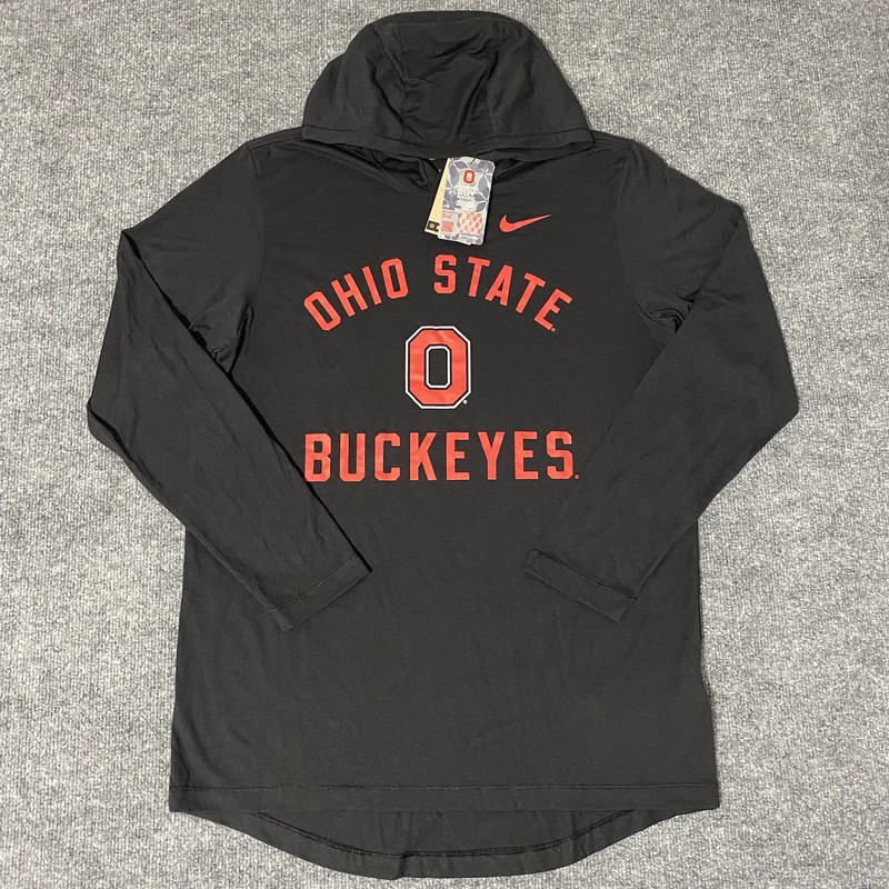 Nike Ohio State Buckeyes Primary Logo Mens M Lightweight Hoodie Black NWT view 2