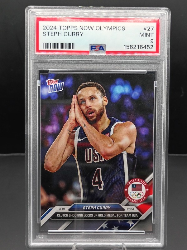 Topps 2024 Now Olympic Games Stephen Curry #27 PSA 9 Graded Mint (Night-Night)