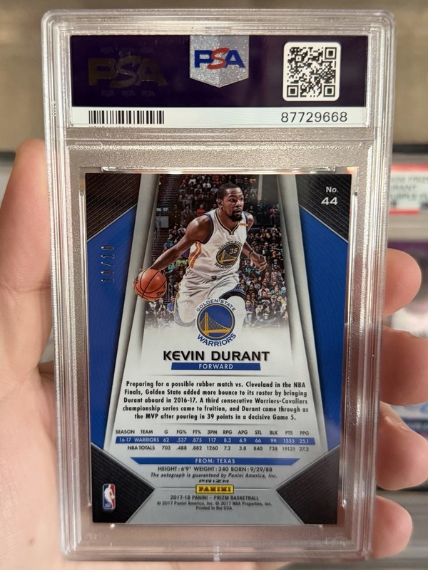 2017 Panini Nba Prizm /10 Gold Kevin Durant Fast Break Autographs Auto Signature view 2