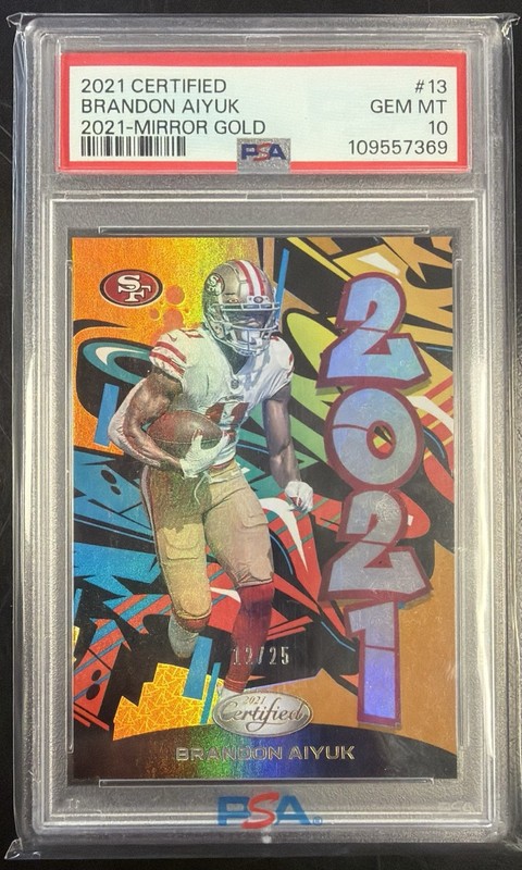 2021 Panini Certified Brandon Aiyuk 2021-Mirror Gold /25 PSA 10