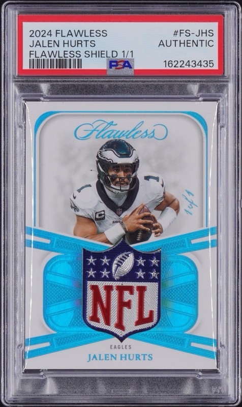 Panini 2024 Flawless Jalen Hurts Eagles Flawless Shield 1/1 PSA Authentic