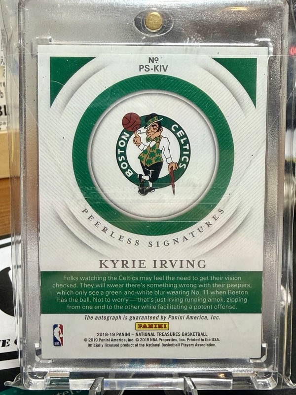 KYRIE IRVING 2018-19 National Treasures Peerless Signatures Auto Gold /10 MINT view 2