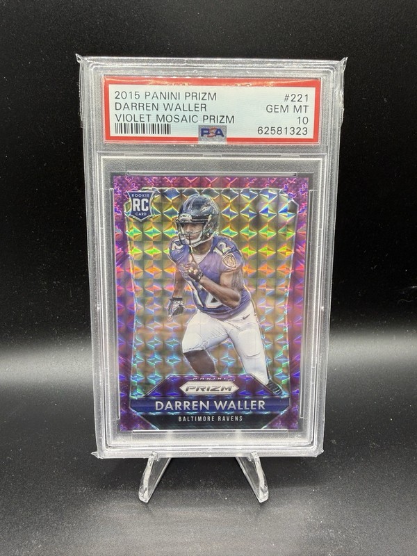 2015 Panini Prizm Darren Waller #221 RC Violet Mosaic Prizm /50 PSA 10