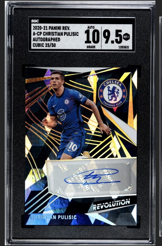 2020-21 Christian Pulisic Revolution CUBIC Auto /50 SGC 9.5 10 Auto Pop 1 highst