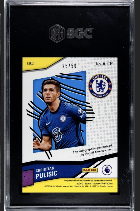 2020-21 Christian Pulisic Revolution CUBIC Auto /50 SGC 9.5 10 Auto Pop 1 highst view 2