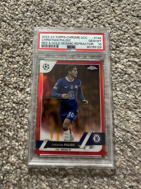 2022-23 Topps Chrome Christian Pulisic Red & Gold Seismic PSA 10 Pop 1 USA 