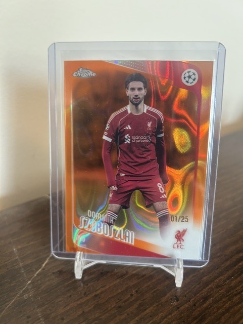 2025-26 Topps Chrome UCC Dominik Szoboszlai Orange Lava #d 01/25 LIVERPOOL