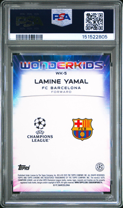 Lamine Yamal Topps 2024-25 UCC Japan PSA 10 Wonderkids Mojo FC Barcelona Spain view 2
