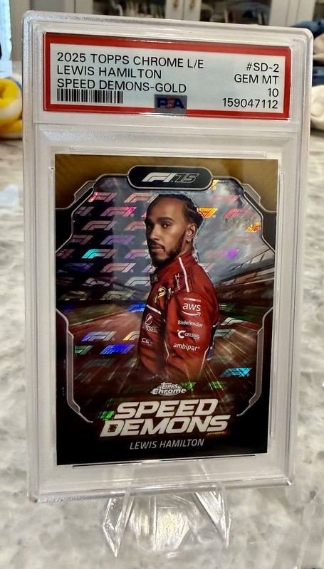 2025 Topps Chrome F1 LEWIS HAMILTON GOLD Speed Demons PSA 10! FERRARI 🏎️. POP 1 view 2