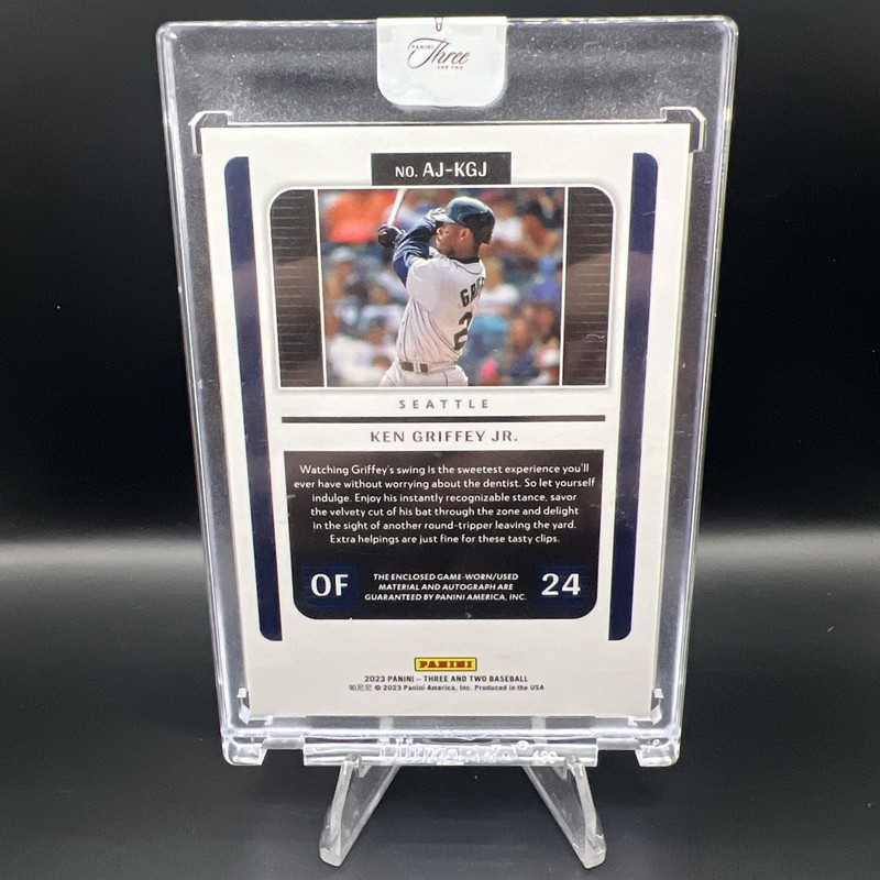 2023 Panini 3 & 2 Ken Griffey Jr. (ON CARD) Autographed "Game Used" JERSEY /24 view 2