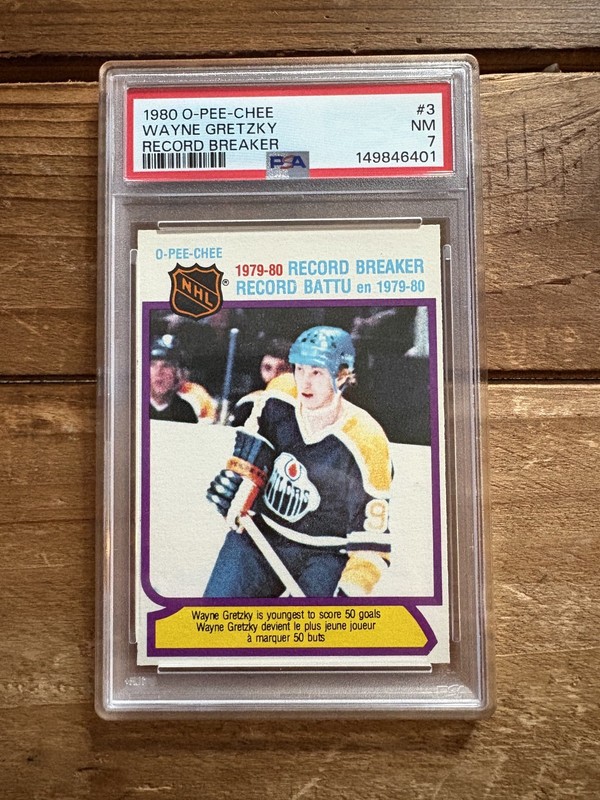 1980-81 O-Pee-Chee - 1979-80 Record Breaker Wayne Gretzky #3 PSA 7