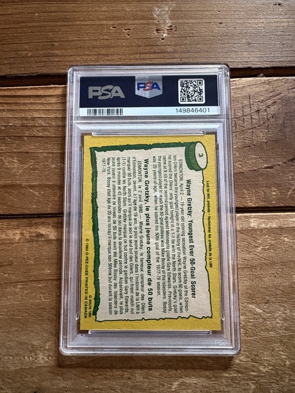 1980-81 O-Pee-Chee - 1979-80 Record Breaker Wayne Gretzky #3 PSA 7 view 2