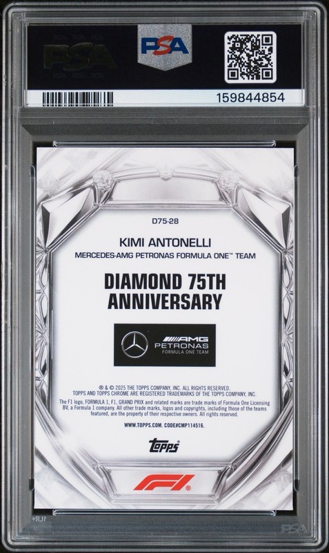 2025 Topps Chrome F1 Kimi Antonelli Rookie Diamond Drives!! PSA 8  view 2