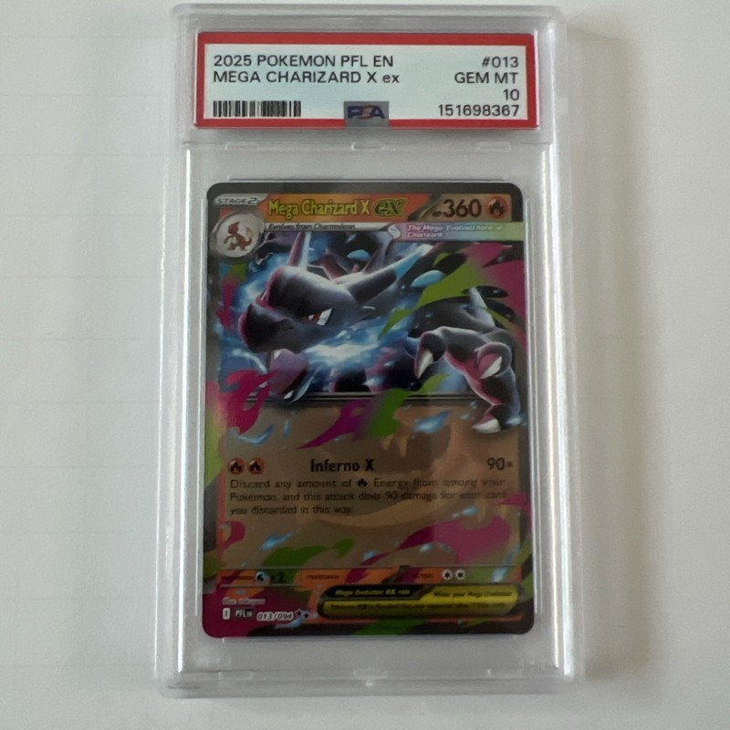 Mega Charizard X ex 013/094 Me02: Phantasmal Flames Holo - PSA 10