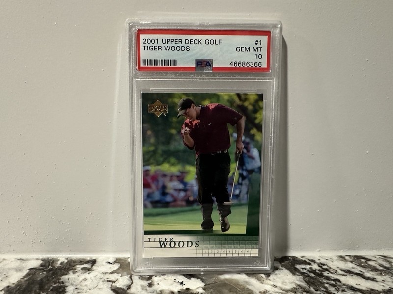 2001 upper deck golf tiger woods PSA 10