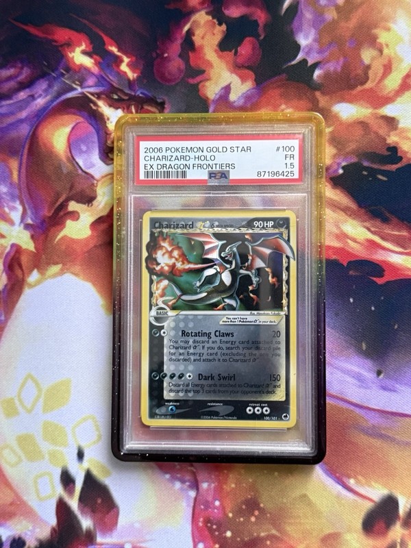 2006 POKEMON EX DRAGON FRONTIERS GOLD STAR #100 CHARIZARD-HOLO PSA 1.5