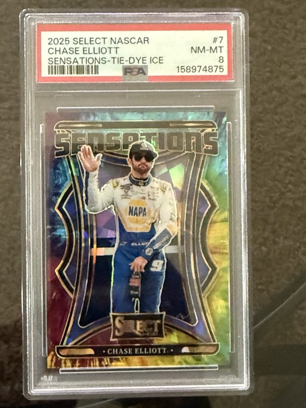 2025 Panini Select - Sensations Chase Elliott #7 Tie-Dye Prizm /25