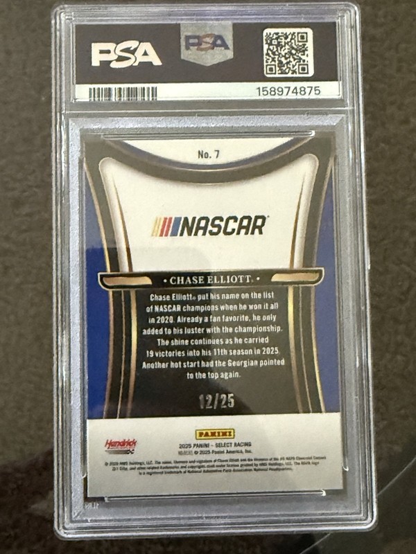 2025 Panini Select - Sensations Chase Elliott #7 Tie-Dye Prizm /25 view 2