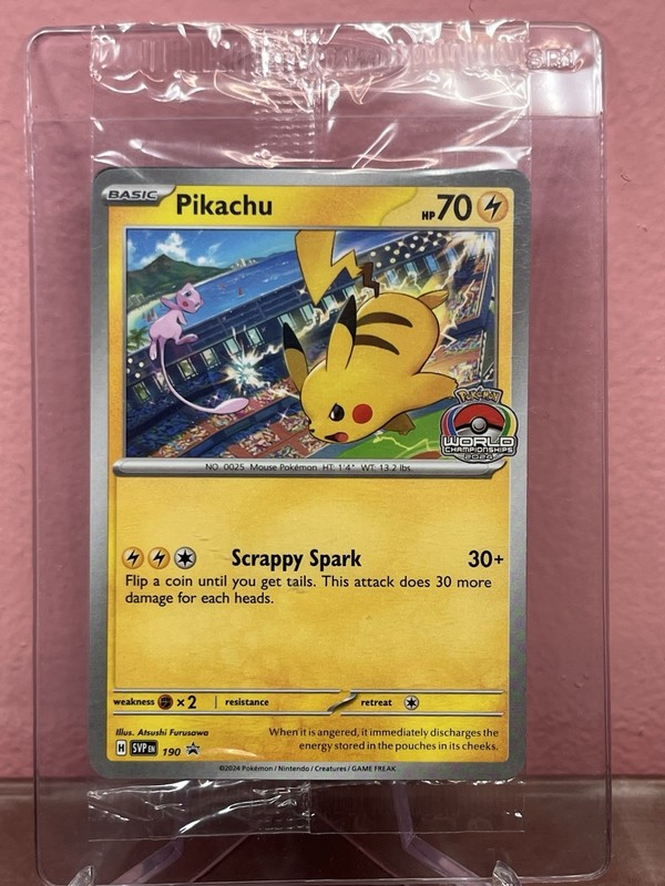 Pikachu SVP 190 World Championships 2024 Promo Pokemon SEALED